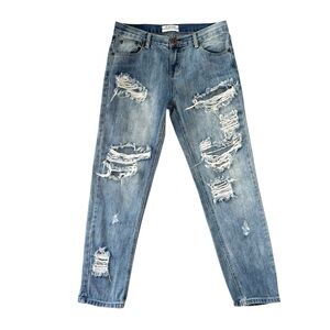 One Teaspoon Blue Distressed Jeans